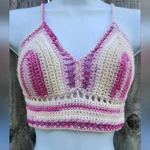 Turqouise Crochet Halter Top, Boho, Festival. 💕Size M